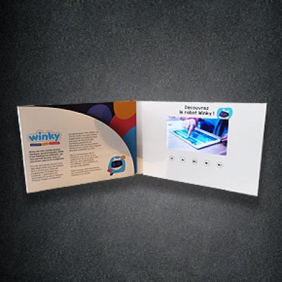 Winky LCD brochure with pocket